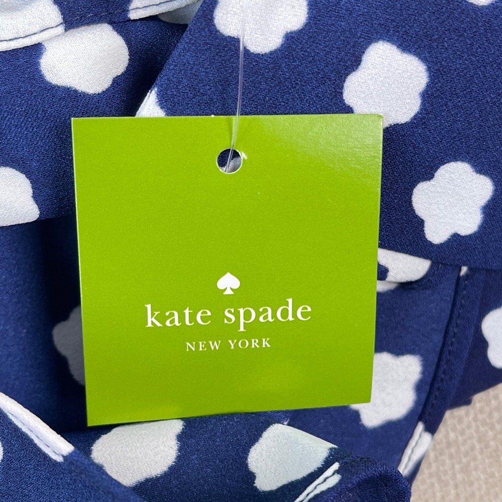 Kate Spade Cloud Dot Midi Dress Womens Size 2 Blue Cali Dreaming OUMU1081 - Picture 14 of 14